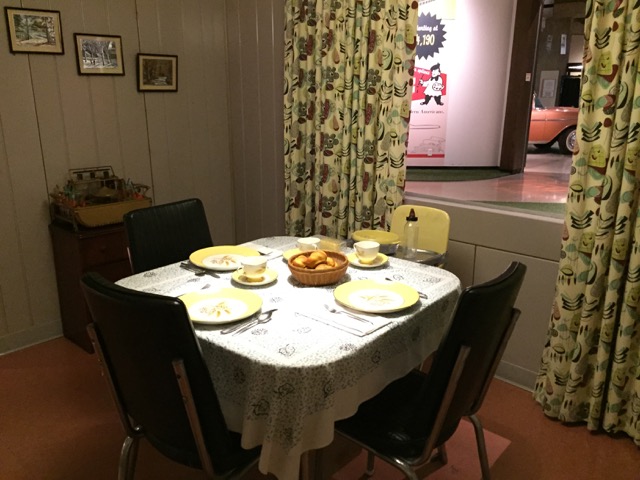 kitchen table set in the Lustron House
