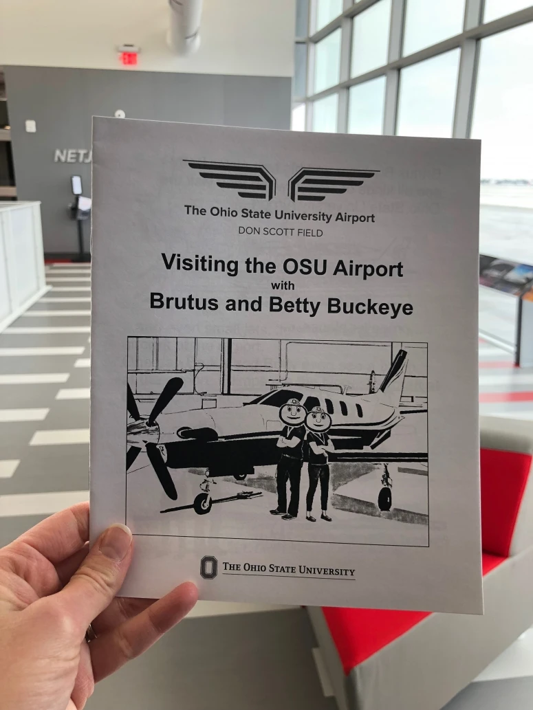 free coloring book at The Ohio State University Airport.