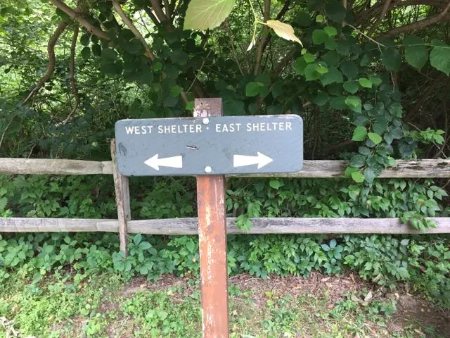 sign with directions within the park