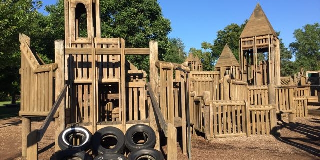 wooden play castle outdoor