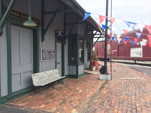 the Mad River & NKP Railroad Museum outdoor area