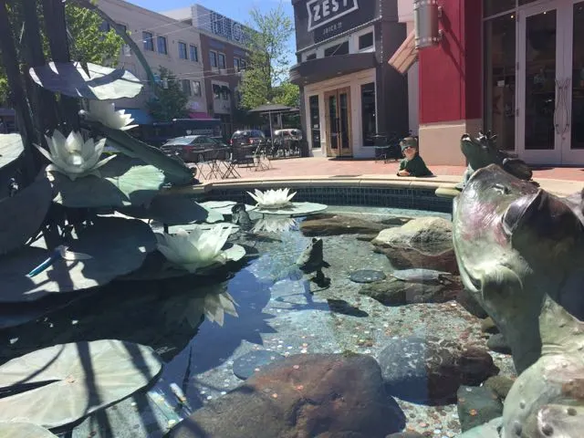 photo of the frog fountain at Easton Town Center, Columbus, Ohio