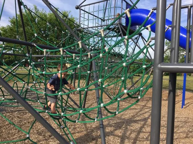 Scioto Grove Metro Park Playground rope climbing
