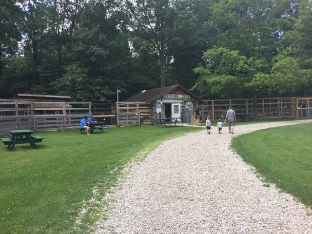 outside the petting zoo at Olentangy Indian Caverns