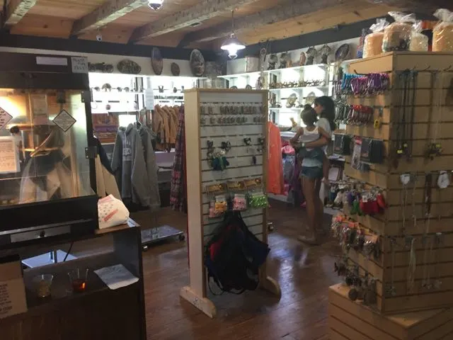 inside view of the gift shop at Olentangy Indian Caverns