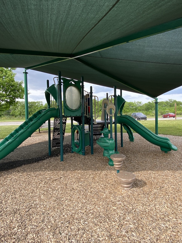 playground structure at Prairie Oaks Metro Park.