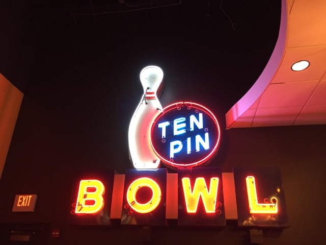 Bowling Sign at Ten Pin Alley