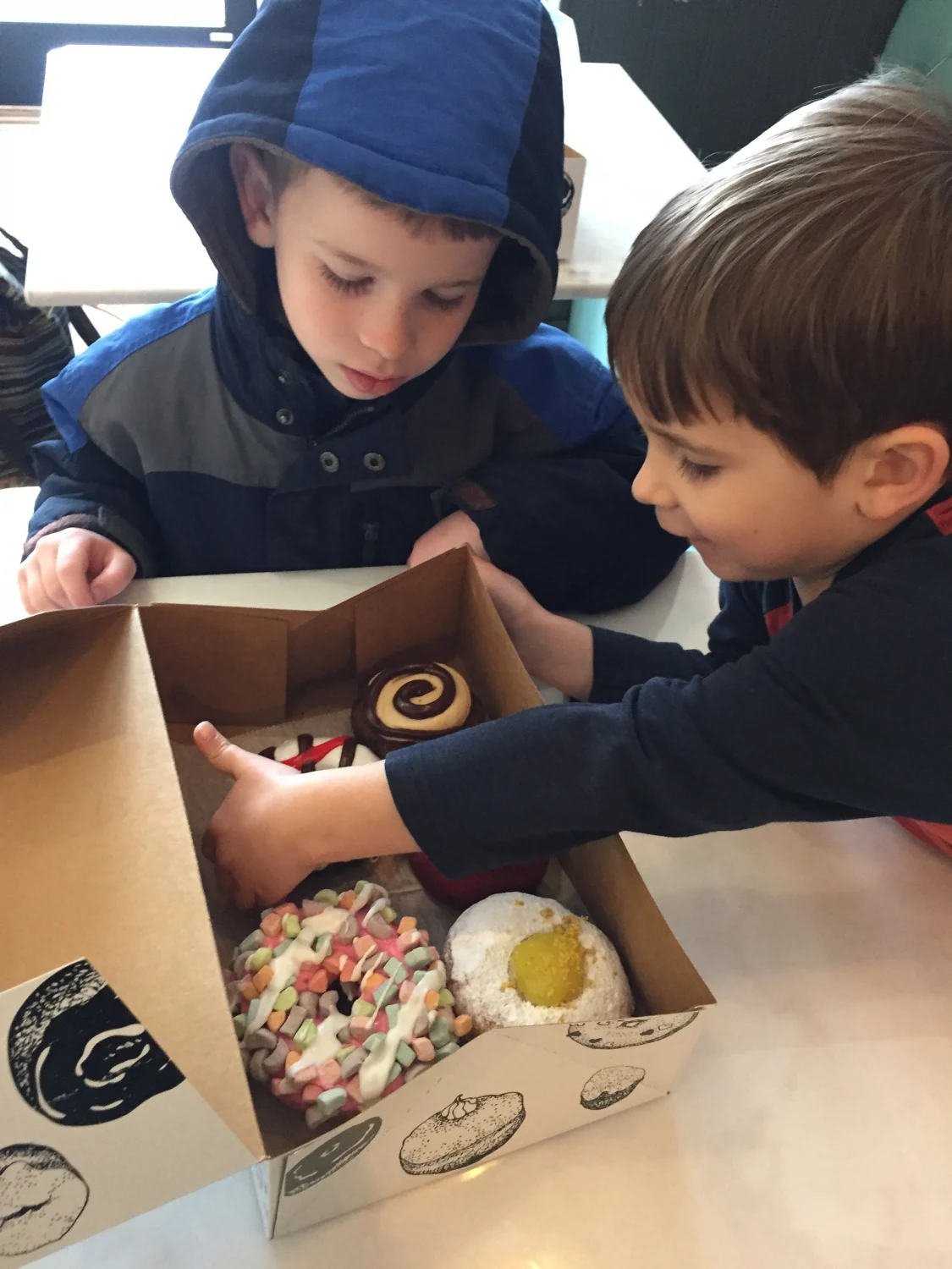 boys at Holtman's Donuts