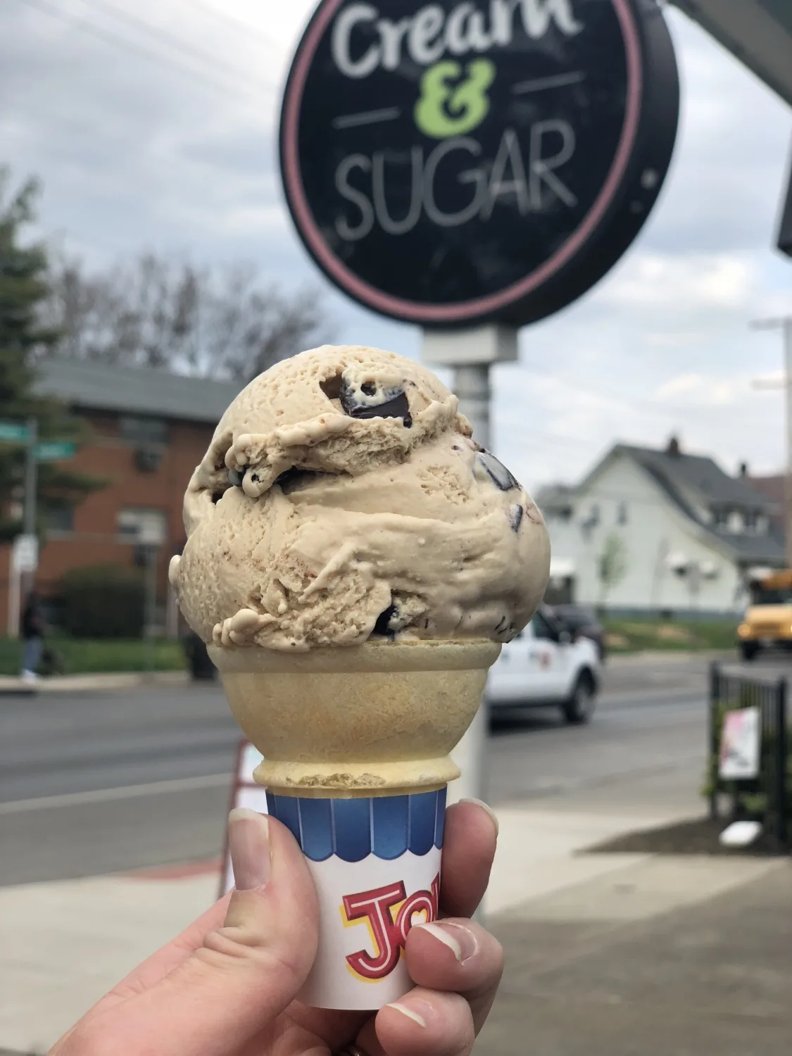 ice cream cone at Cream & Sugar Columbus, Ohio