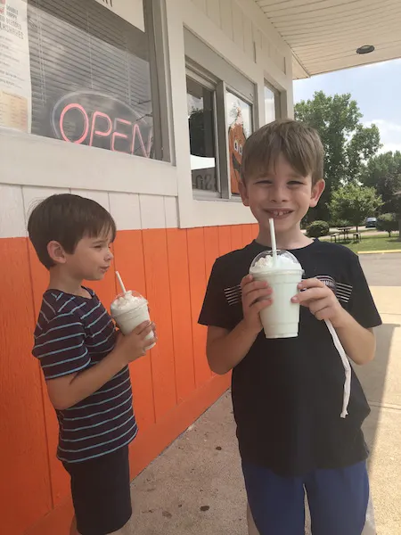 boys drinking milkshakes at Double Happy, Columbus, Ohio
