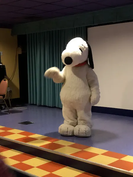 Snoopy performing at Family Time