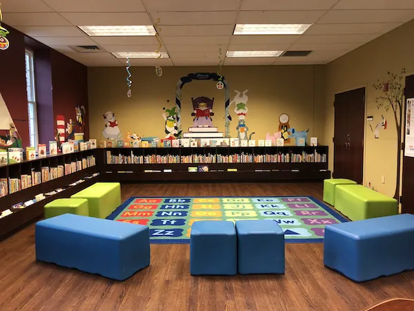 children's department at Fairfield County District library in Lancaster, Ohio
