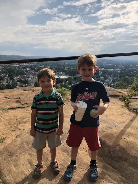 kids at the top of Mt. Pleasant in Lancaster, Ohio
