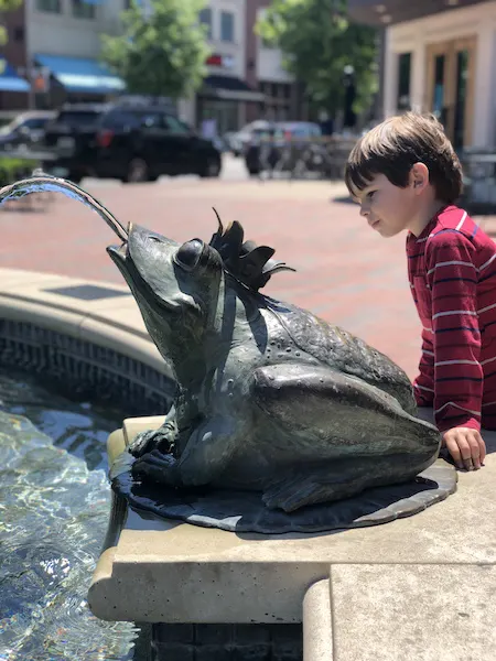 boy at the Frog Fountain, Easton Town Center, Columbus, Ohio