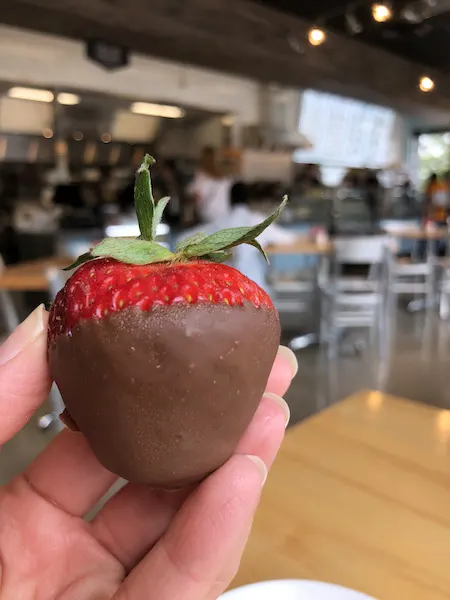 chocolate covered strawberry at Cafe Zupas, Easton Town Center
