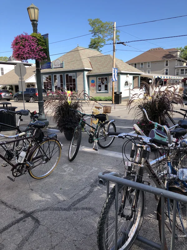bikes parked in Lakeside, Ohio