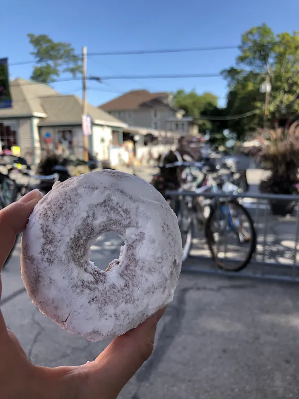 powdered donut from The Patio in Lakeside, Ohio