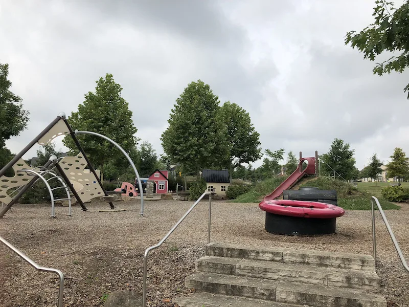 play structures at Amberleigh Park in Dublin, Ohio