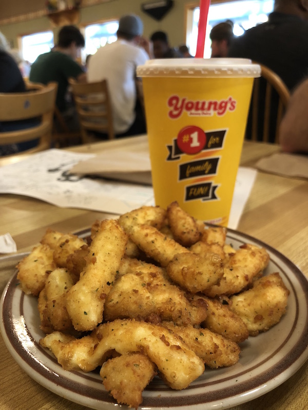 fried cheese curds at Young's Jersey Dairy