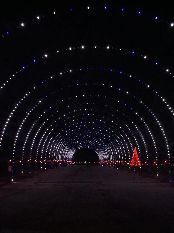 LED tunnel at Christmas in Ohio drive through holiday light display