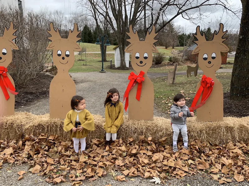 Kids outside the Snowflake Castle in Westerville, Ohio