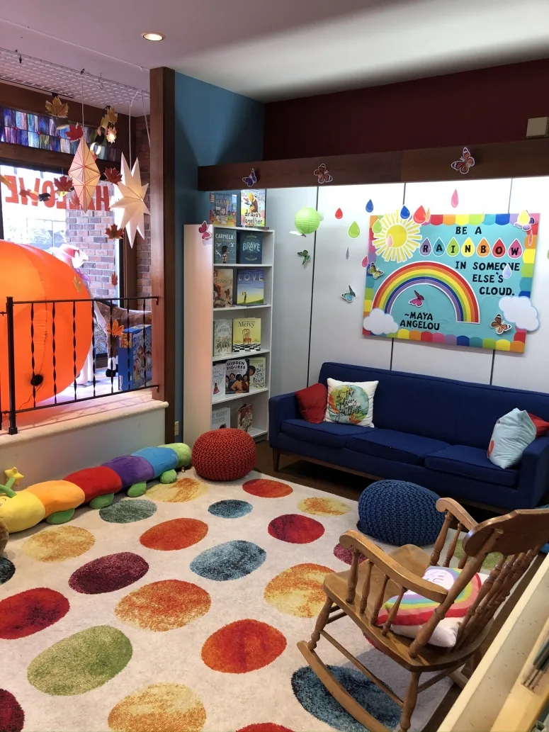 reading area inside The Fun Company in Bellefontaine, Ohio