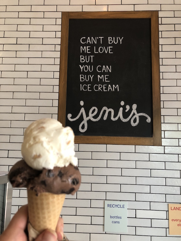 ice cream cone at Jeni's Splendid Ice Creams