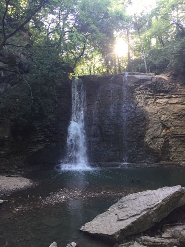 The waterfall at Hayden Run Falls in Dublin, Ohio.