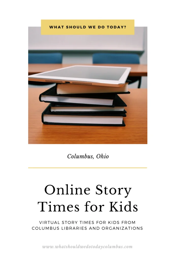 online story times for kids a stack of books and an iPad