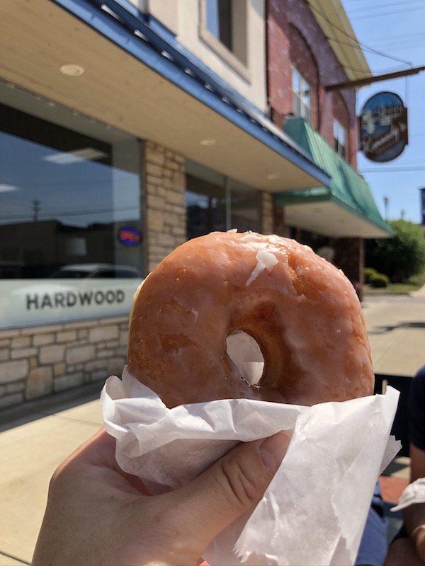 glazed donut outside of Kennedy's Bakery in Guernsey County, Ohio