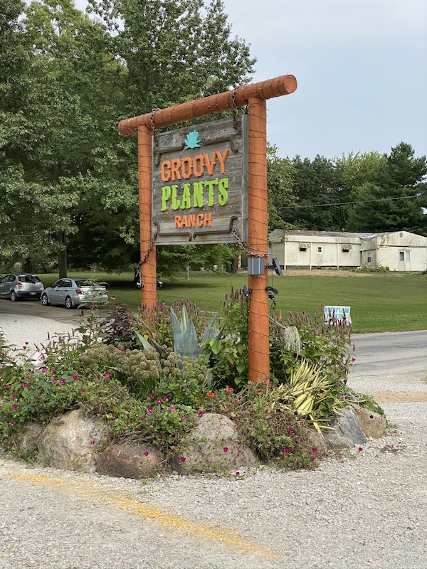 Groovy Plants Ranch entrance sign