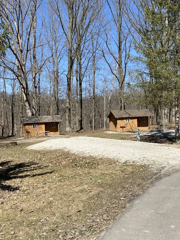 two camper cabins at Mt. Gilead State Park.