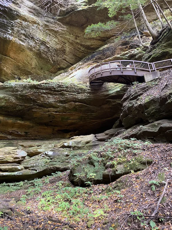 The Old Man's Cave with steps and overlook above