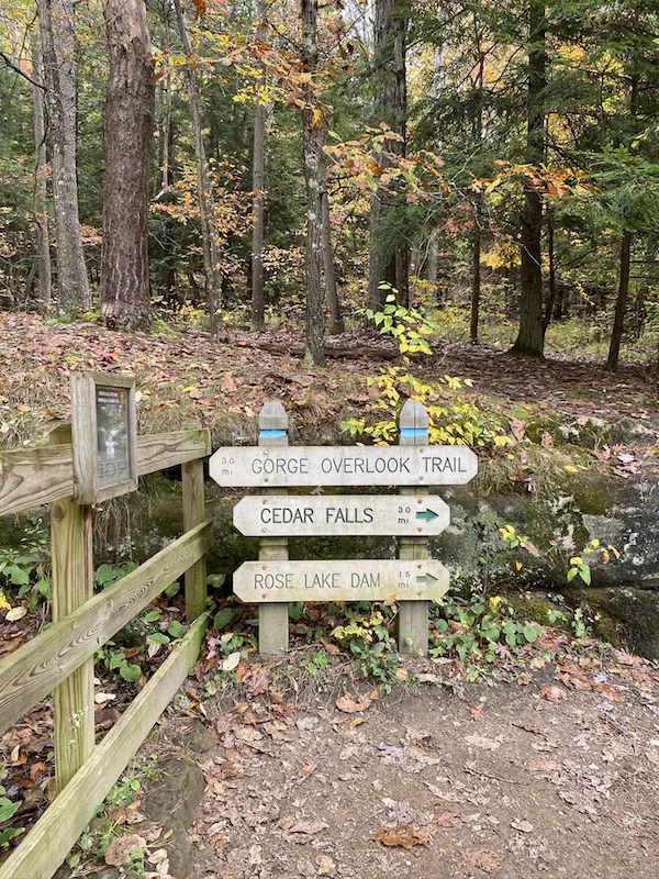 trail markers in the park