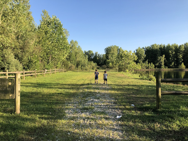 boys walking on Osprey Lake Trail