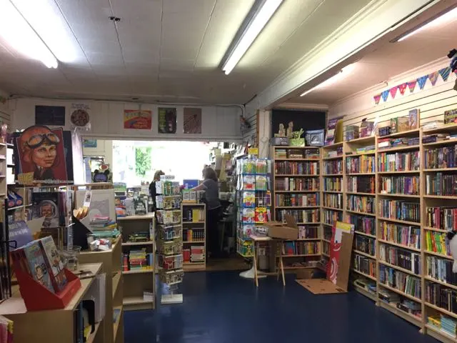 inside the bookstore Beanbag Books in Delaware, Ohio
