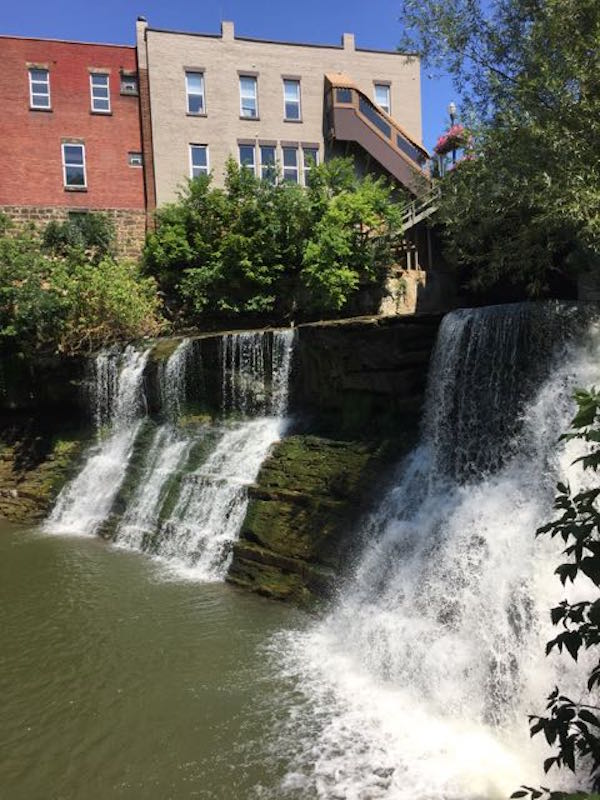 The Chagrin Waterfalls in Chagrin Falls, Ohio