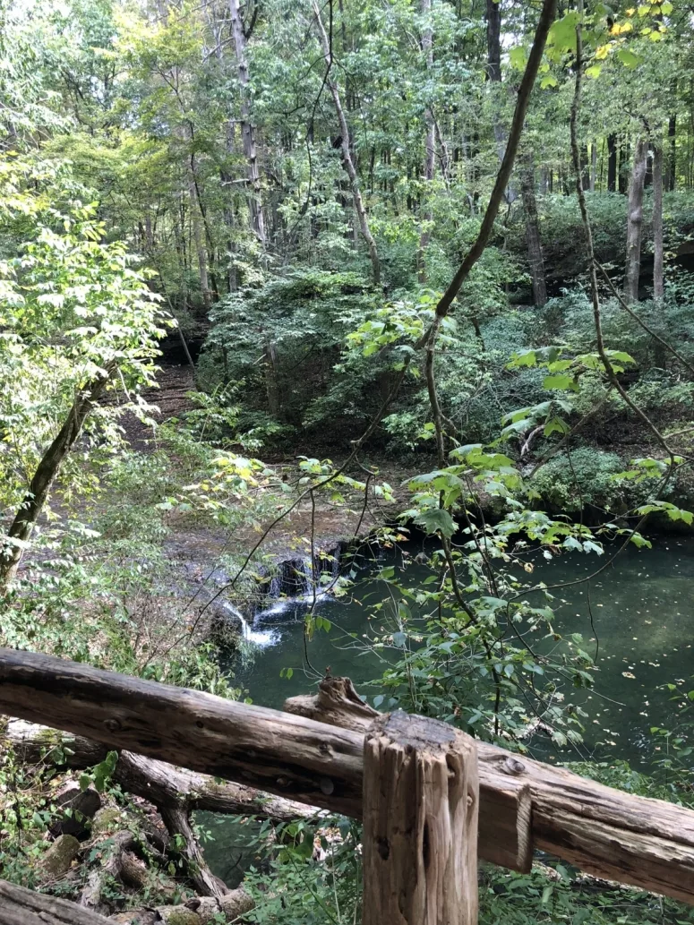 ohio waterfall in Glen Helen Nature Preserve