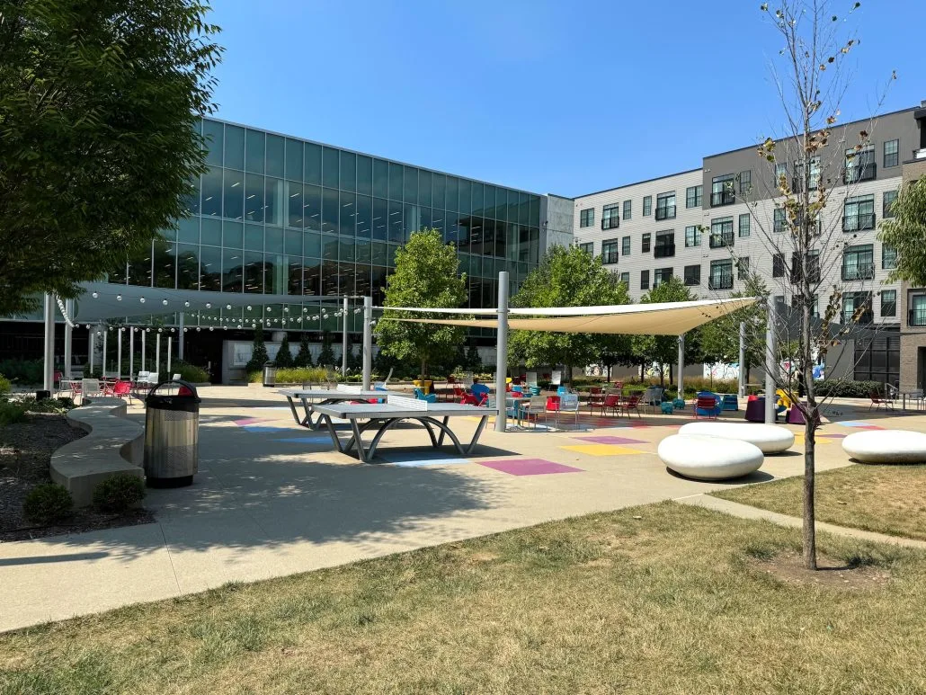 Kaufman Plaza outside Columbus Metropolitan Library.