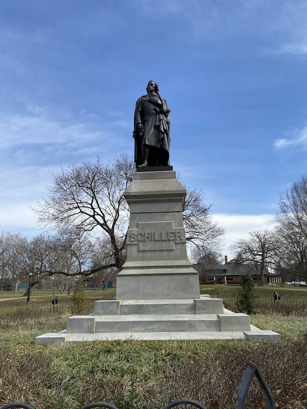 Schiller Statue in the park.