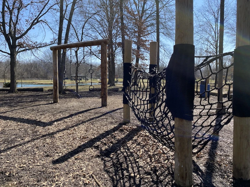 natural play area at Woodside Green Park in Gahanna. 