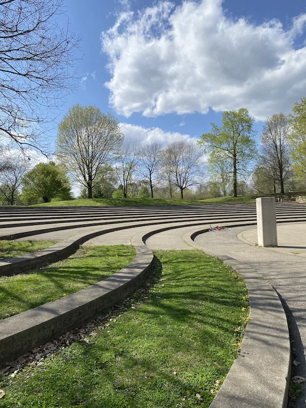 The amphitheater seating area in Franklin Park.