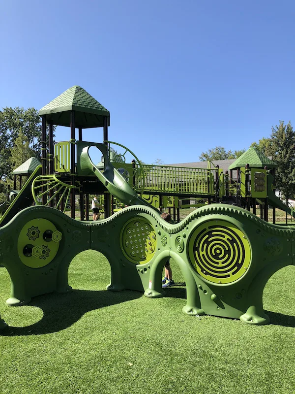 play structures within the park.