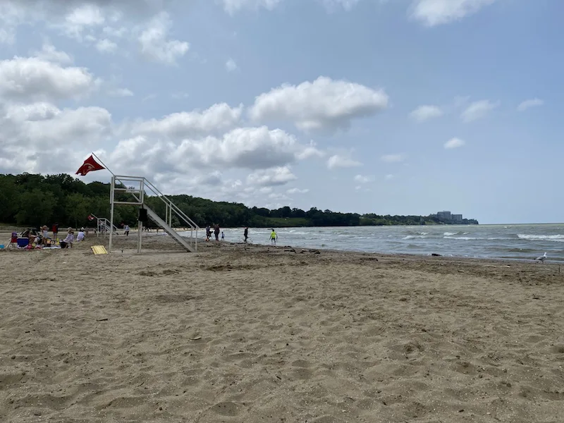 lake erie beach at Edgewater Park in Cleveland, Ohio.