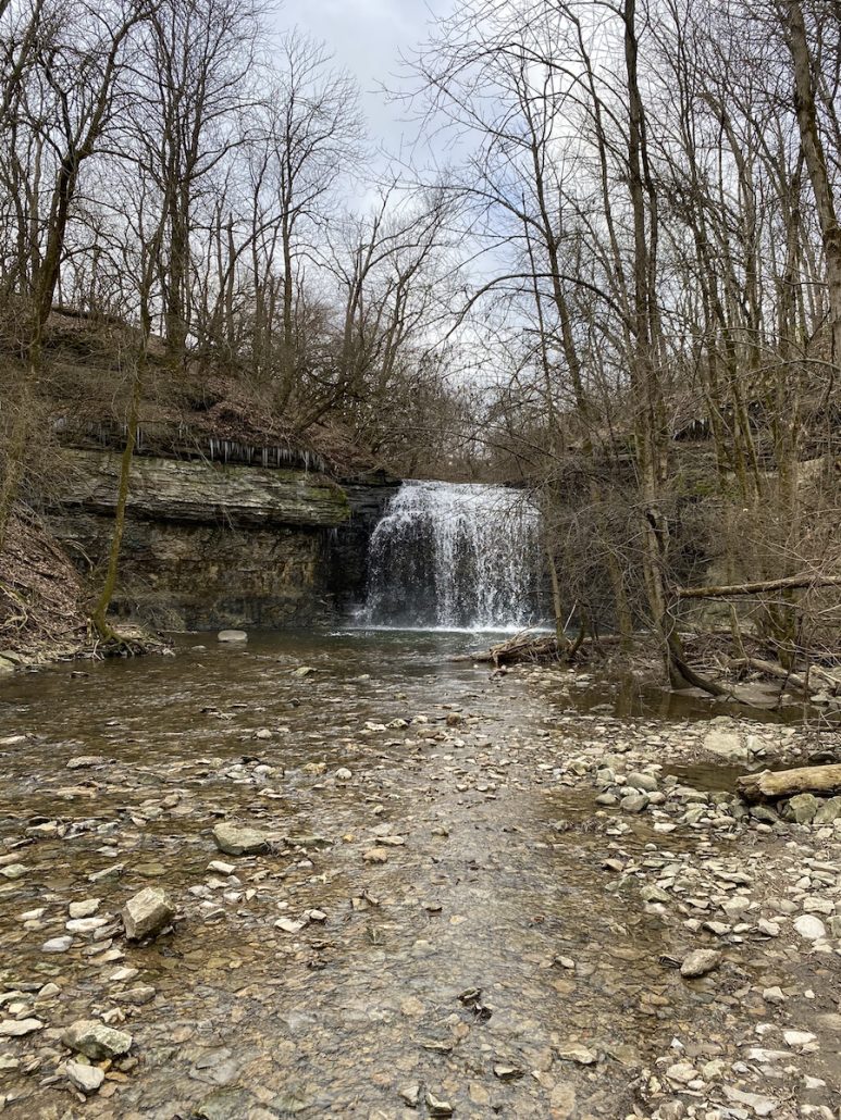 Millikin Falls at Quarry Trails Metro Park as seen from the Lower Fall Creek Access.