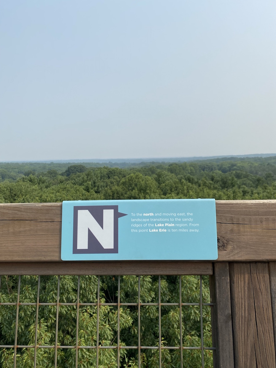 View of Lake Erie from the top of the Emergent Tower at Holden Arboretum in Kirtland, Ohio.