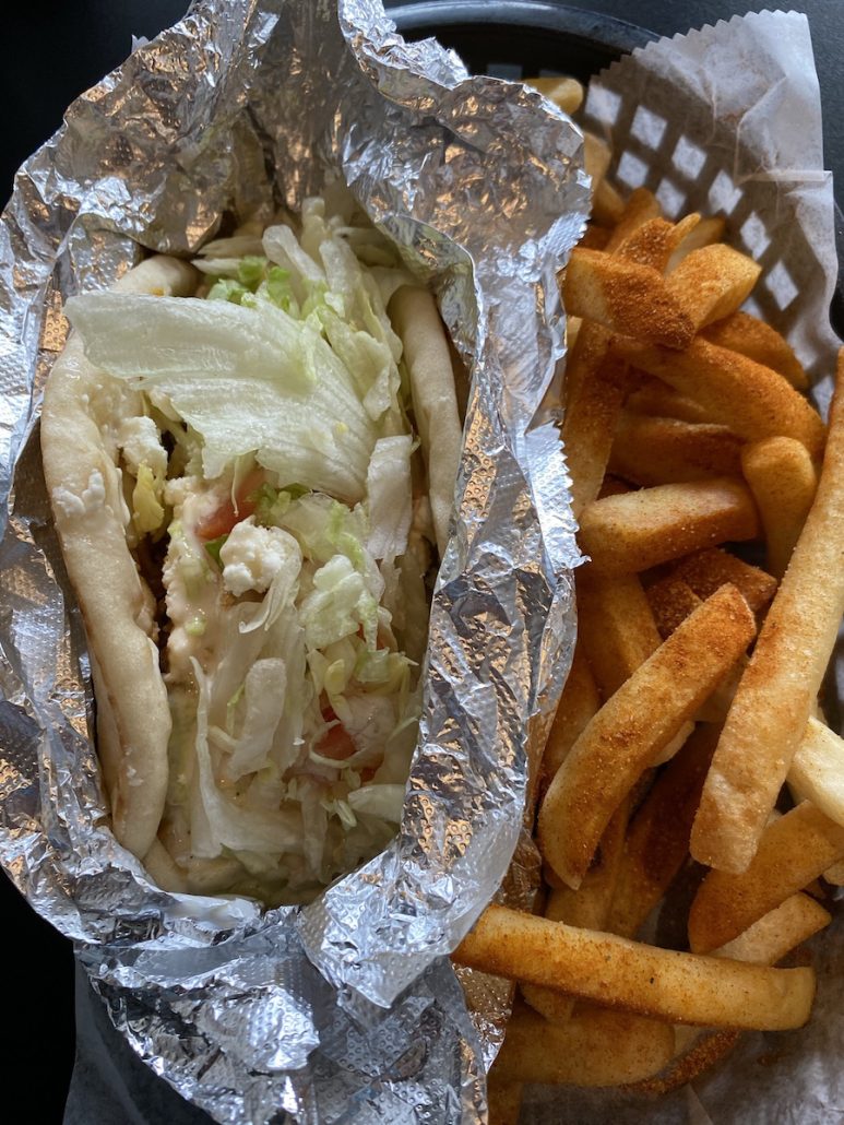 Gyro and Fries from Skorpios Gyros in downtown Newark, Ohio.