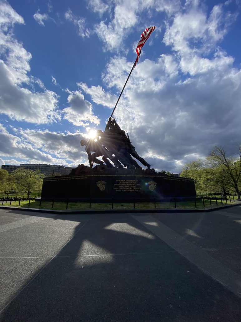 The U.S. Marine Corps War Memorial in Arlington National Cemetery.
