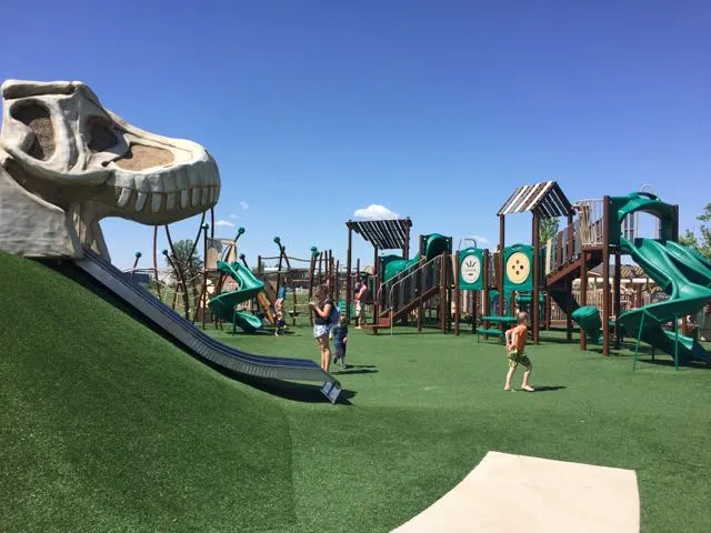 Dinosaur themed playground in Delaware, Ohio.