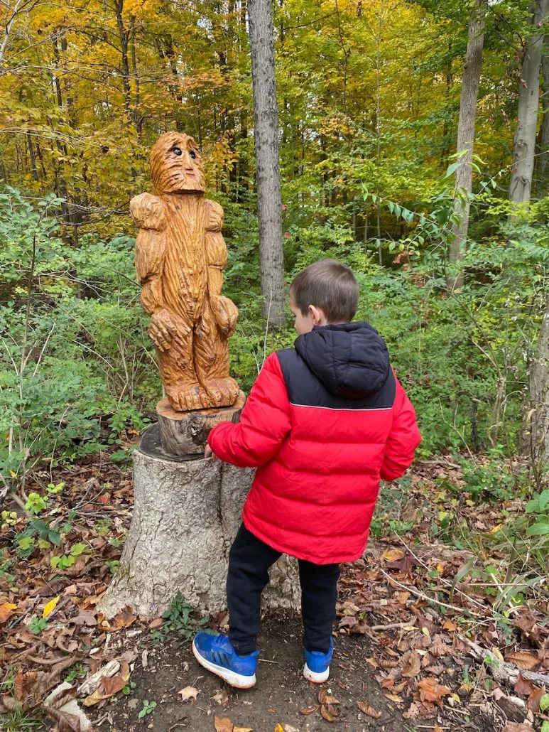 Boy on the Bigfoot Walking Trail at Olentangy Indian Caverns.